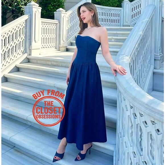 RARE!!! ZARA Strapless Midi Dress NWT - Picture 6 of 16